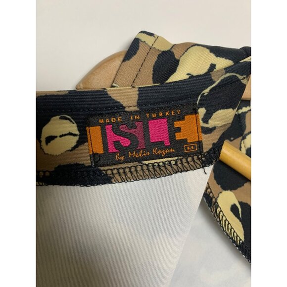 Isle by Melis Kazan Women's Waterfall Effect Sheath Dress Sleeveless Geo Size M - Picture 8 of 8